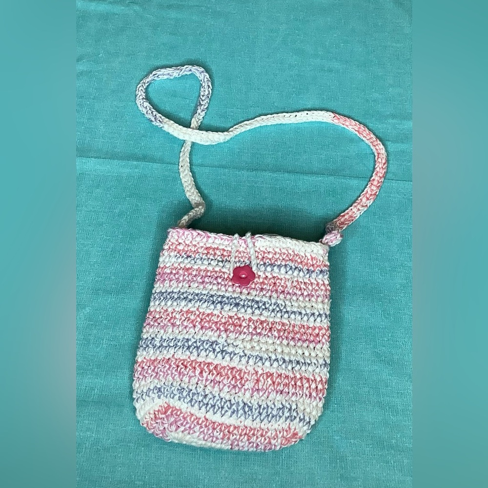 Hand crochet crossbody bag